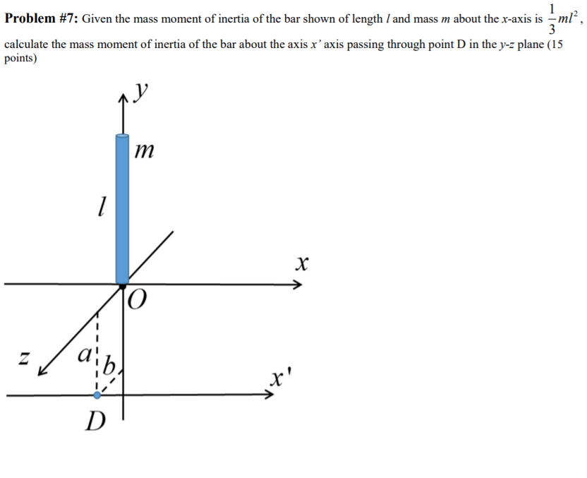 Solved 1 Problem #7: Given the mass moment of inertia of the | Chegg.com