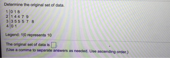 Solved Determine the original set of data. 1 1018 214479 3 | Chegg.com