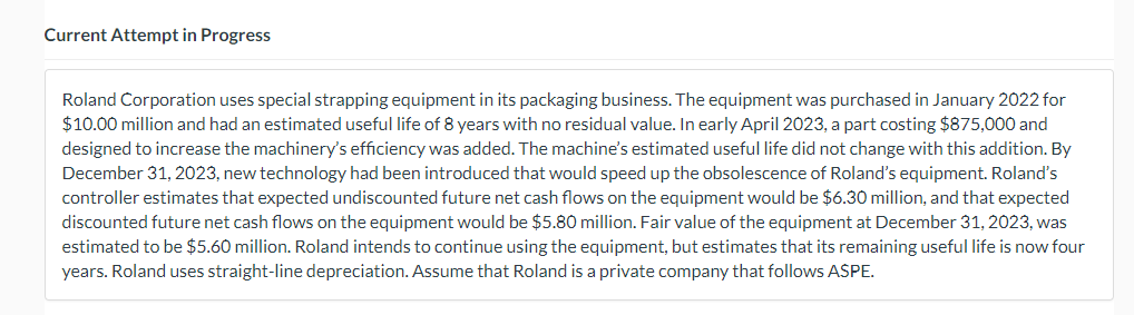 Solved Current Attempt in Progress Roland Corporation uses | Chegg.com