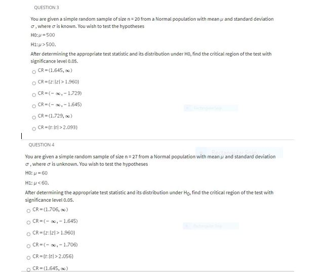 Solved QUESTION 3 You are given a simple random sample of | Chegg.com