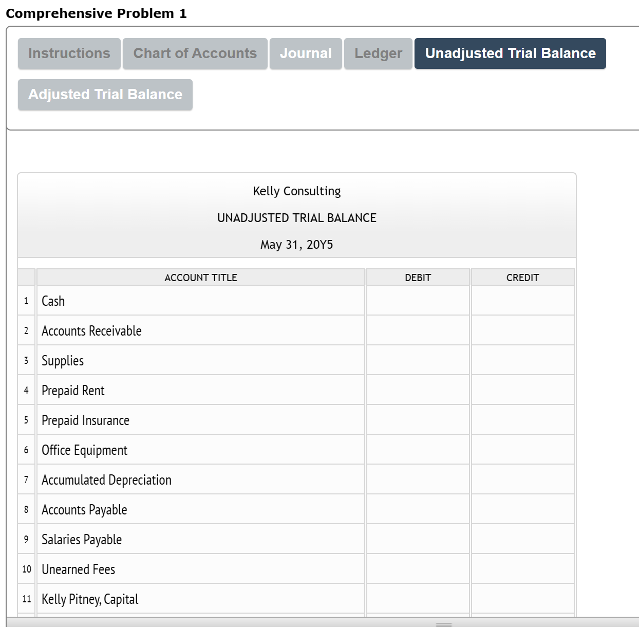 Solved Comprehensive Problem 1 Instructions Chart of | Chegg.com