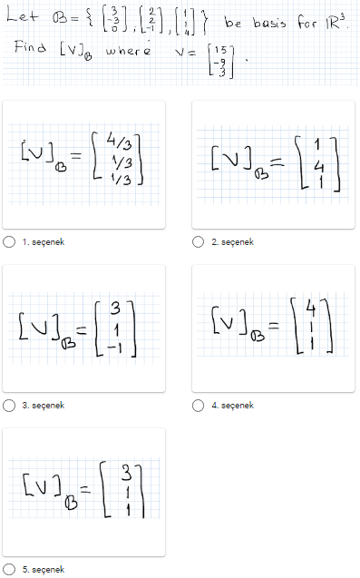 Let B=⎩⎨⎧⎣⎡3−30⎦⎤,⎣⎡22−1⎦⎤,⎣⎡114⎦⎤⎭⎬⎫ be basis for | Chegg.com