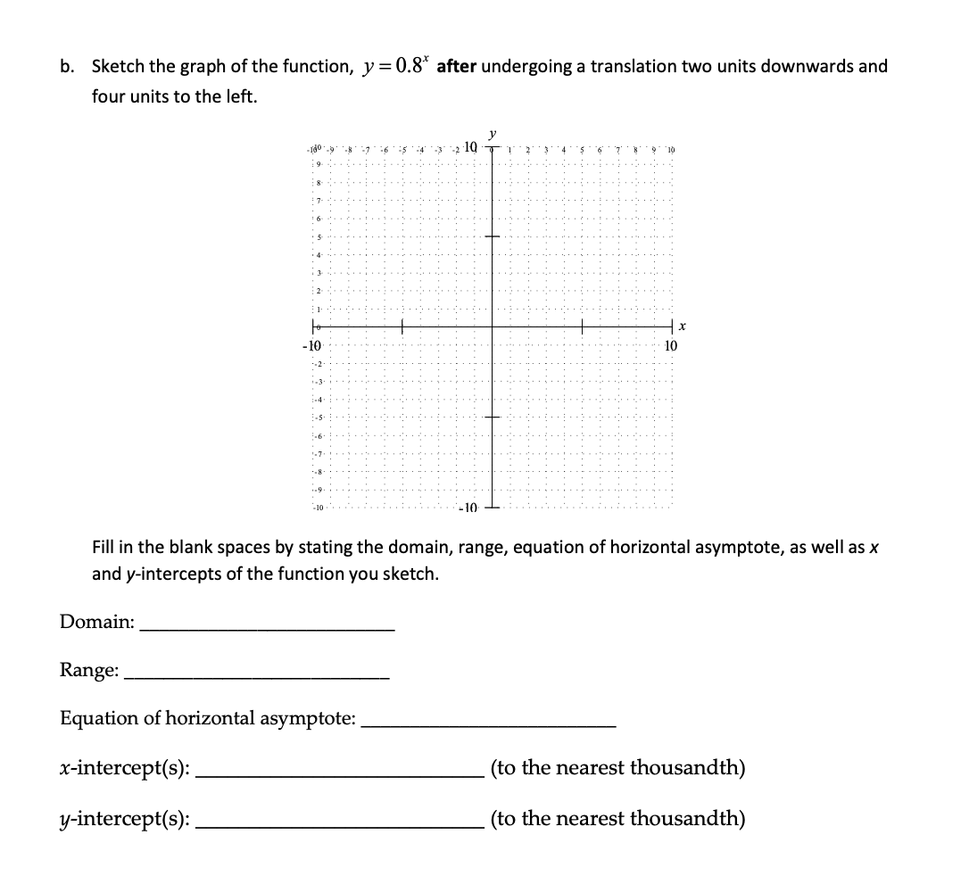 Solved B. Sketch The Graph Of The Function, Y=0.8" After | Chegg.com