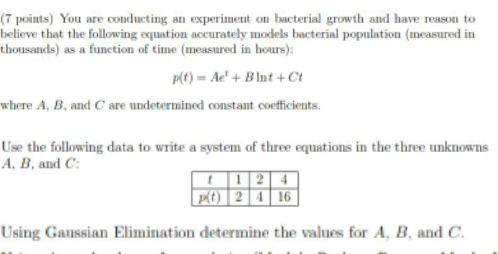 Solved (7 points) You are conducting an experiment on | Chegg.com
