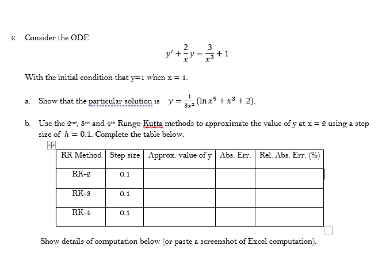 Solved 2. Consider the ODE y' + y = +1 2 -y= х 3 + x With | Chegg.com