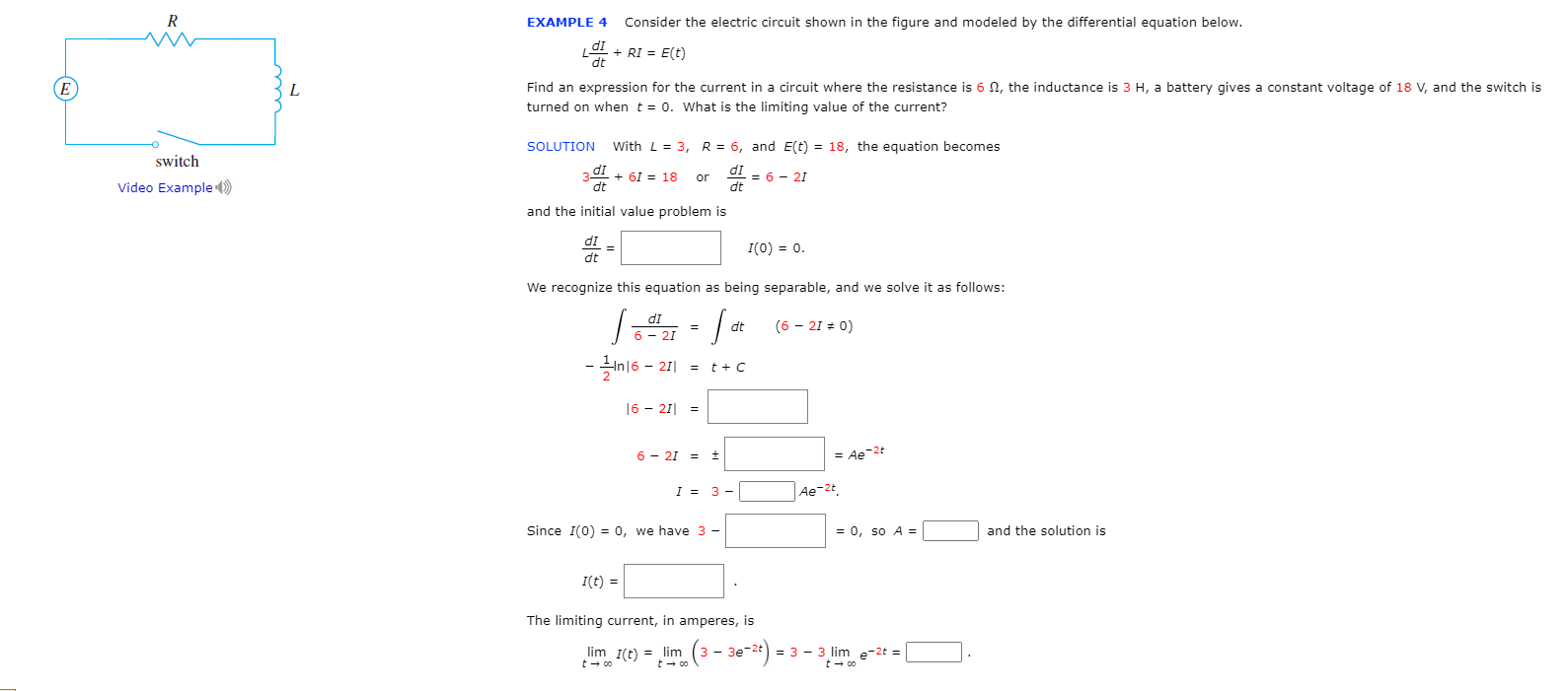 Solved R EXAMPLE 4 Consider the electric circuit shown in | Chegg.com