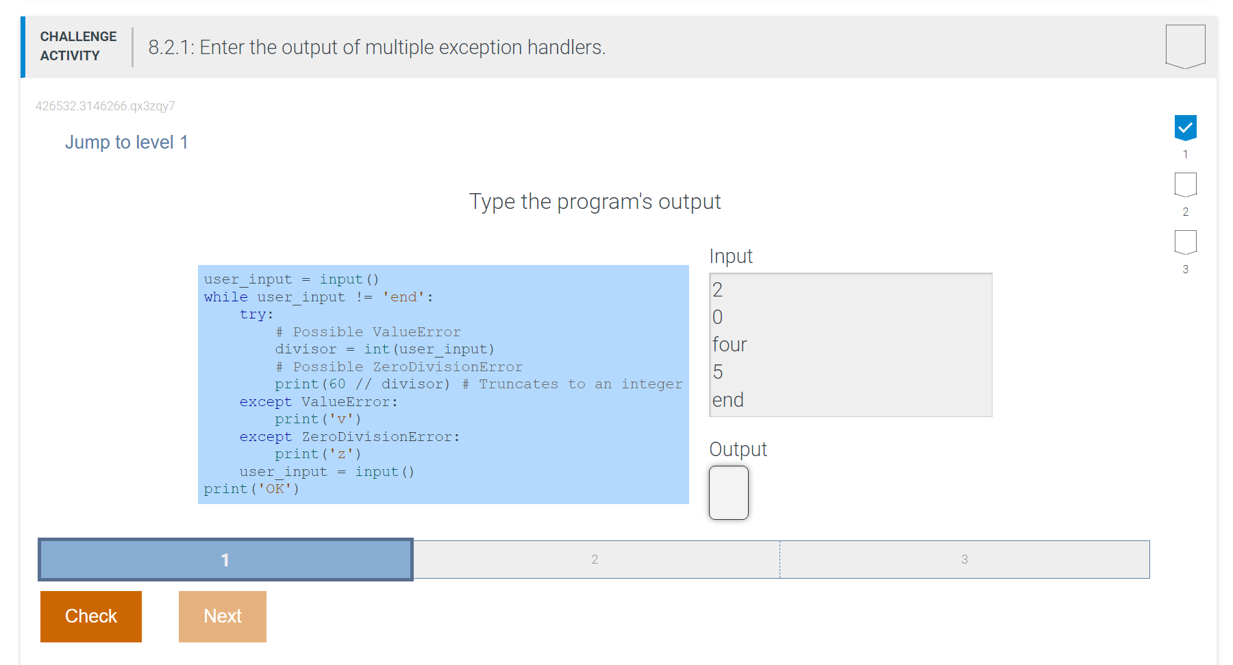 Solved Type the program's output user input = input () while | Chegg.com