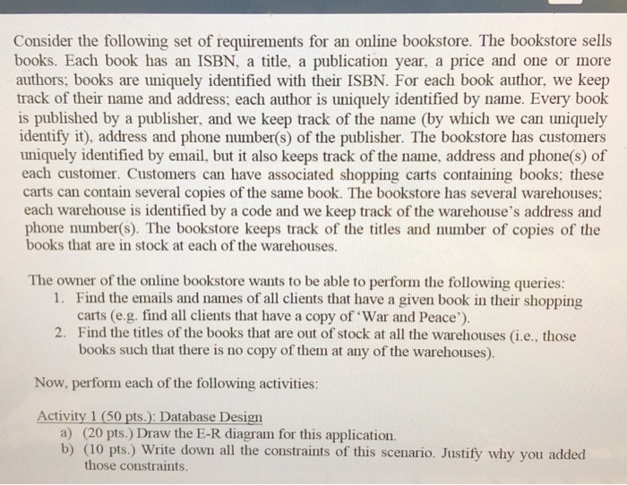 Solved Consider the following set of requirements for an | Chegg.com