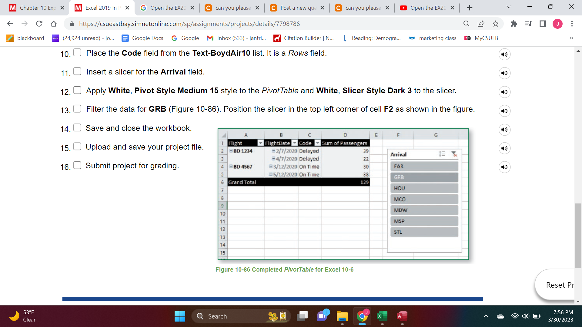 12. Apply White, Pivot Style Medium 15 style to the | Chegg.com