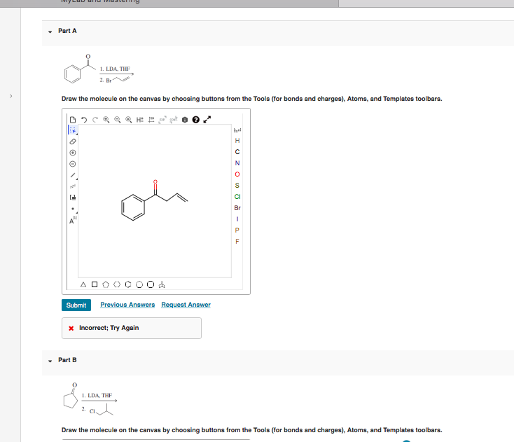 Solved Part A 1. LDA. THE 2. Br Draw the molecule on the | Chegg.com