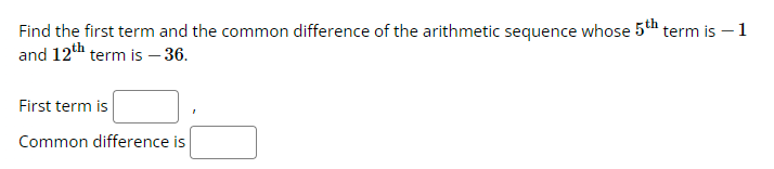 Solved Find the first term and the common difference of the | Chegg.com