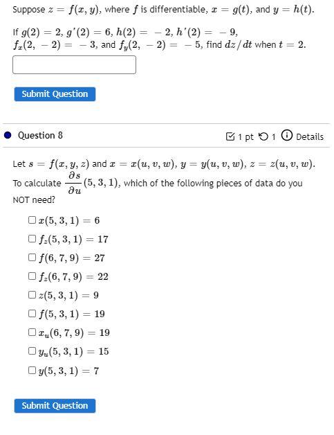 Solved Suppose Z F X Y Where F Is Differentiable 2 Chegg Com