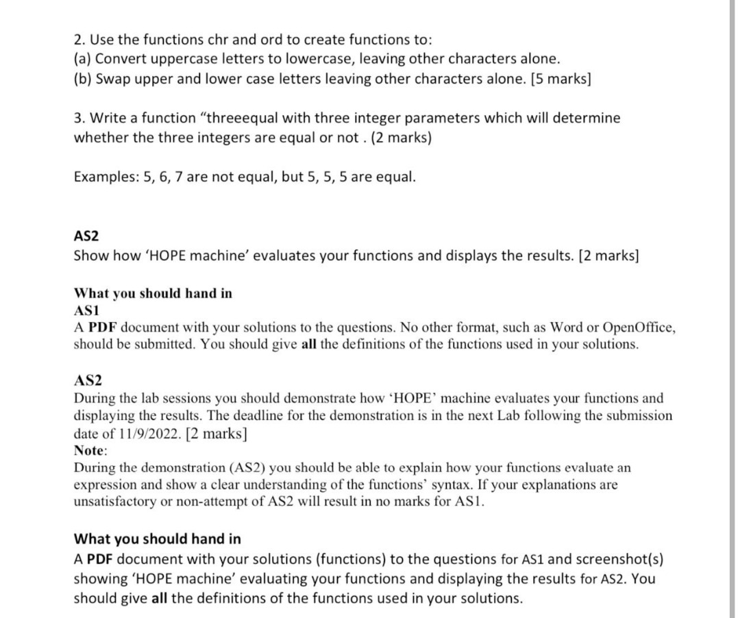 Solved 2. Use the functions chr and ord to create functions | Chegg.com
