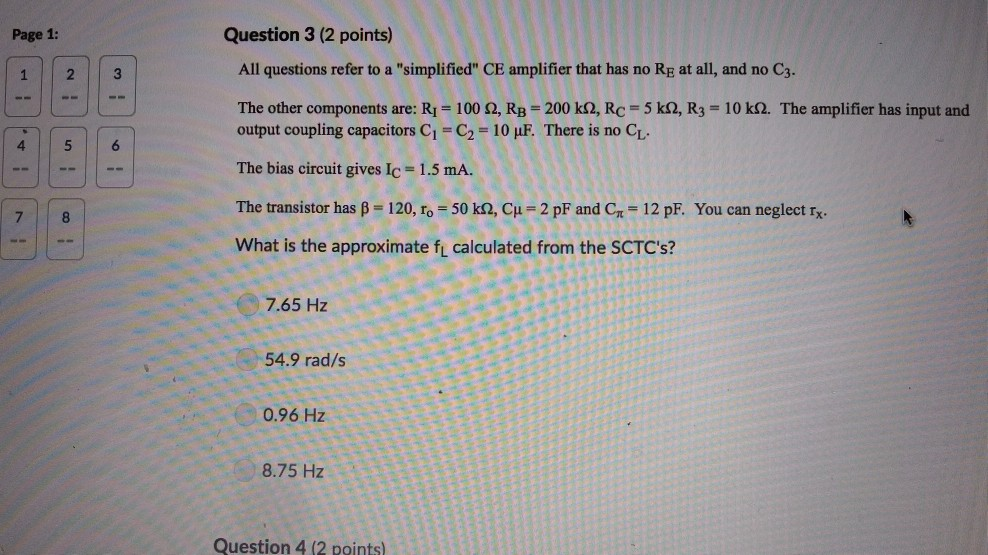 Solved Page 1: Question 3 (2 points) 2 3 All questions refer | Chegg.com