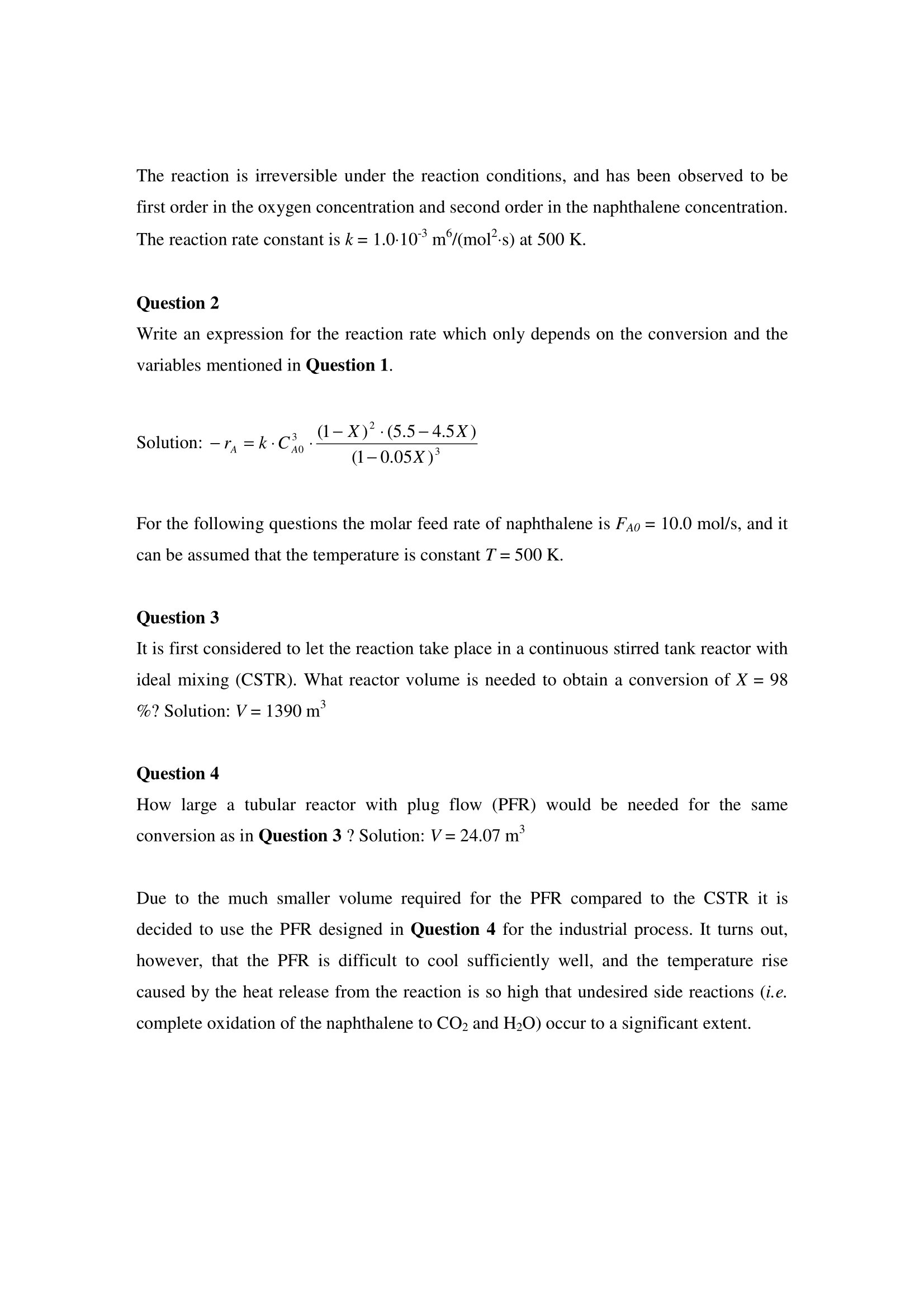 Solved The Reaction Is Irreversible Under The Reaction | Chegg.com