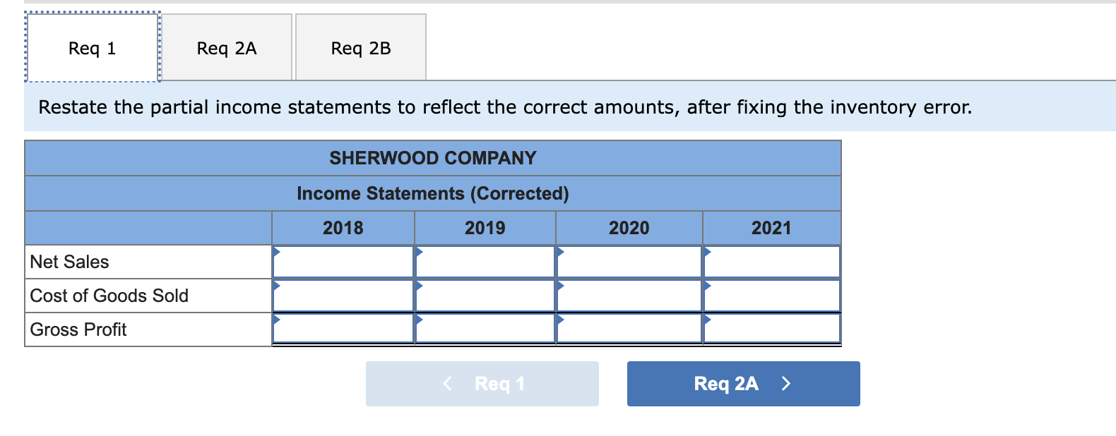 Solved Partial income statements for Sherwood Company | Chegg.com