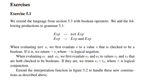 We extend the language from section 5.3 with boolean | Chegg.com