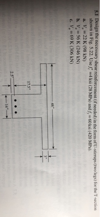 Solved 5.1 Design the necessary shear reinforcement (if | Chegg.com