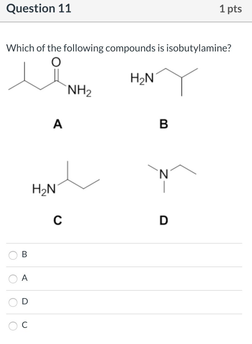 Solved Question 5 1 pts Which of the following compounds is | Chegg.com