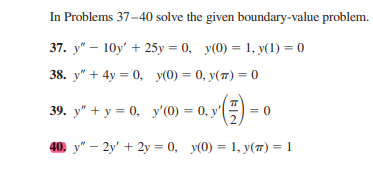 Solved In Problems 37-40 solve the given boundary-value | Chegg.com