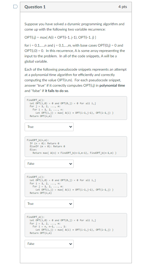 Solved Question 14 ﻿ptsSuppose you have solved a dynamic | Chegg.com