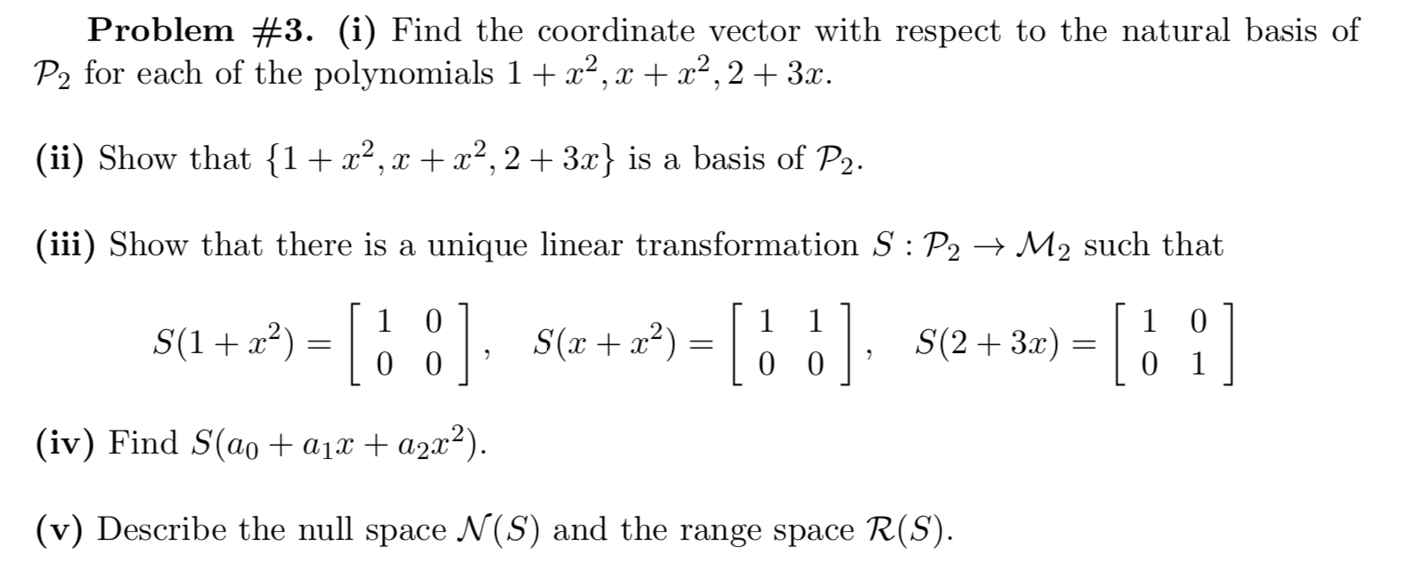 Solved Problem 3 I Find The Coordinate Vector With