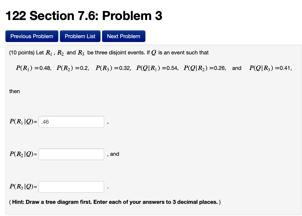 Solved 122 Section 7.6: Problem 3 Previous Problem Problem | Chegg.com