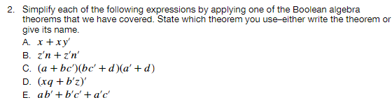 Solved 2. Simplify Each Of The Following Expressions By | Chegg.com