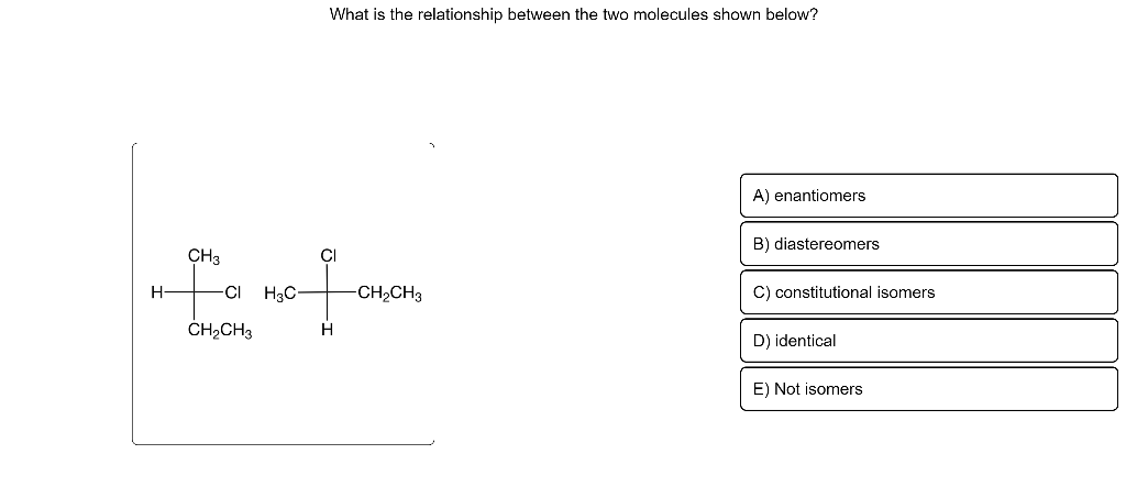 Solved What Is The Relationship Between The Two Molecules 9456