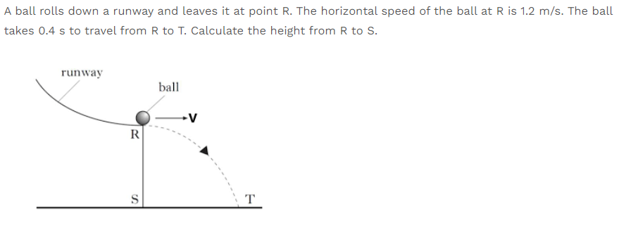 Solved A ball rolls down a runway and leaves it at point R. | Chegg.com