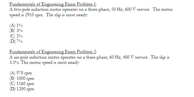 Solved Fundamentals of Engineering Exam Problem 1: A | Chegg.com