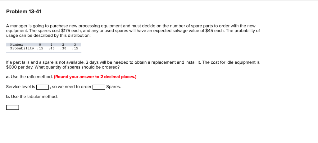 Solved Problem 13-41 A manager is going to purchase new | Chegg.com