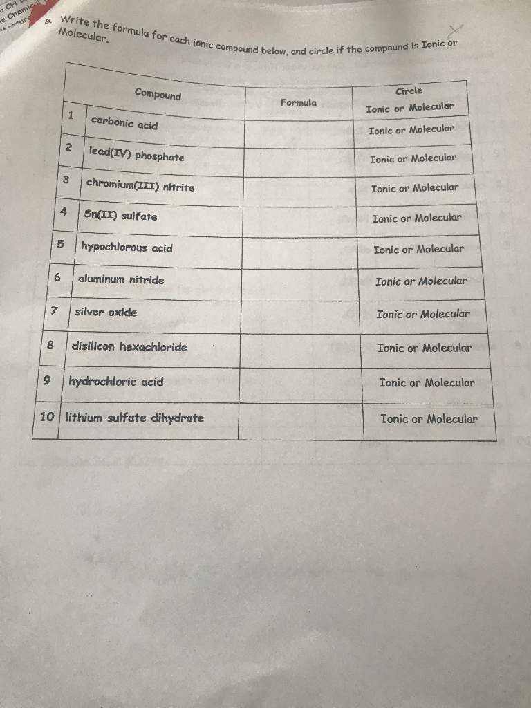 Naming compounds worksheet answer key picture