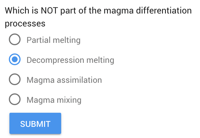 Solved Which is NOT part of the magma differentiation | Chegg.com