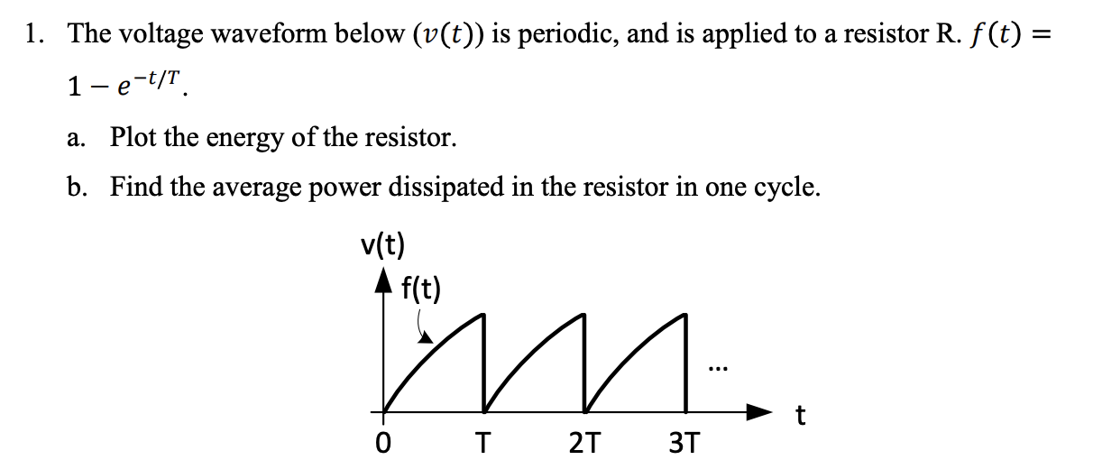 Solved 1. The Voltage Waveform Below (v(t)) Is Periodic, And | Chegg.com