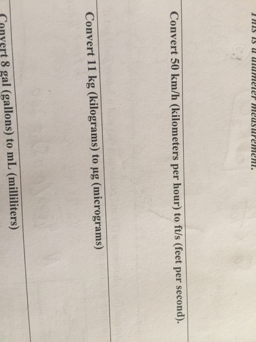 Solved Convert 50 km h kilometers per hour to ft s feet Chegg