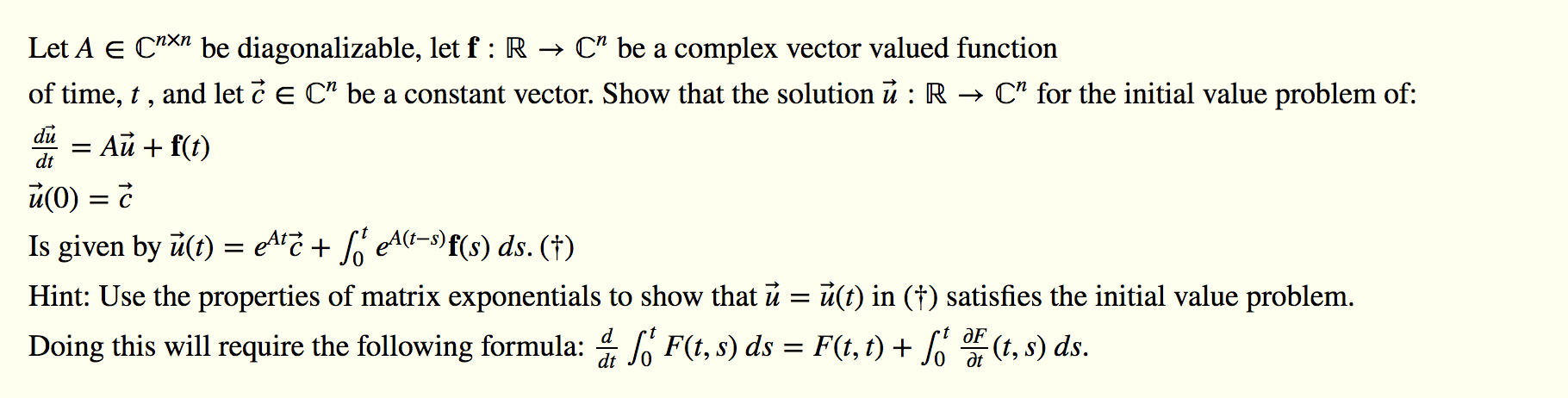 Du Dt Let A E Cnxn Be Diagonalizable Let F R Cº Chegg Com