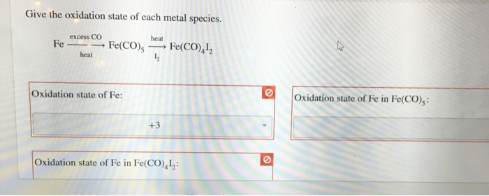 fe co 5 oxidation number