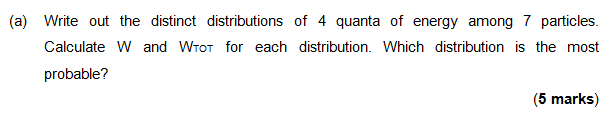 Distinct Distribution (a) Write out the distinct distributions of 4 quanta | Chegg.com