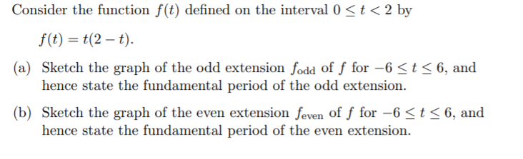 Solved Consider the function f(t) defined on the interval 0 | Chegg.com