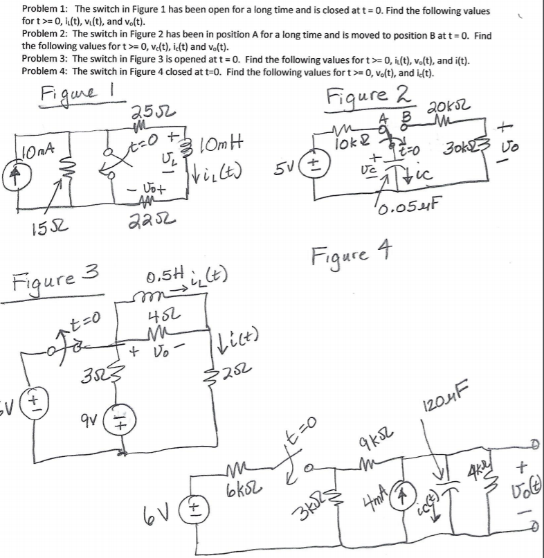 Solved Problem 1: The Switch In Figure 1 Has Been Open For A | Chegg.com