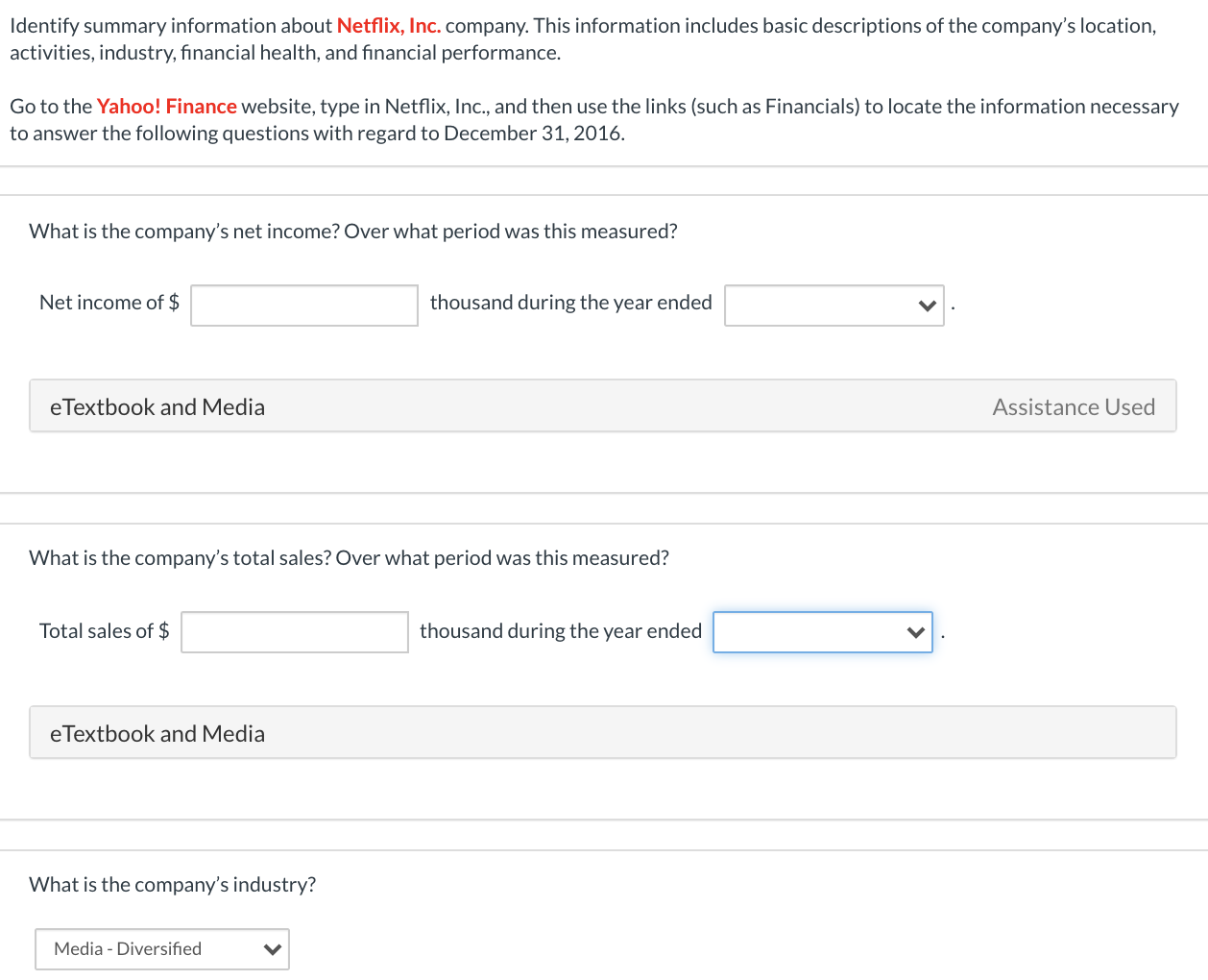 Solved Identify summary information about Netflix, Inc. | Chegg.com