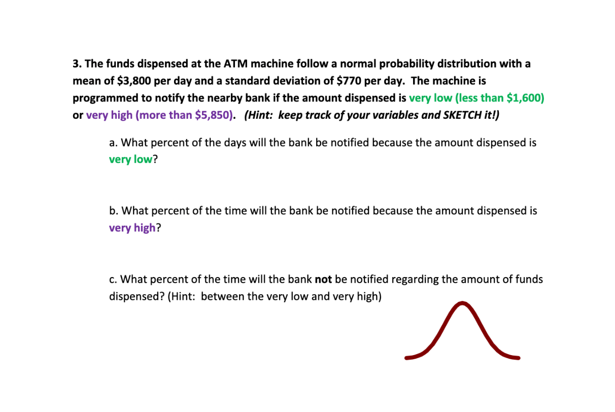 Solved 3. The funds dispensed at the ATM machine follow a