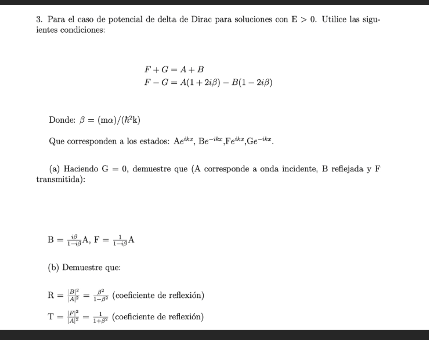 Solved For the case of Dirac delta potential for solutions | Chegg.com