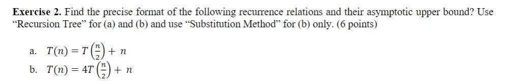 Solved Exercise 2. Find The Precise Format Of The Following | Chegg.com