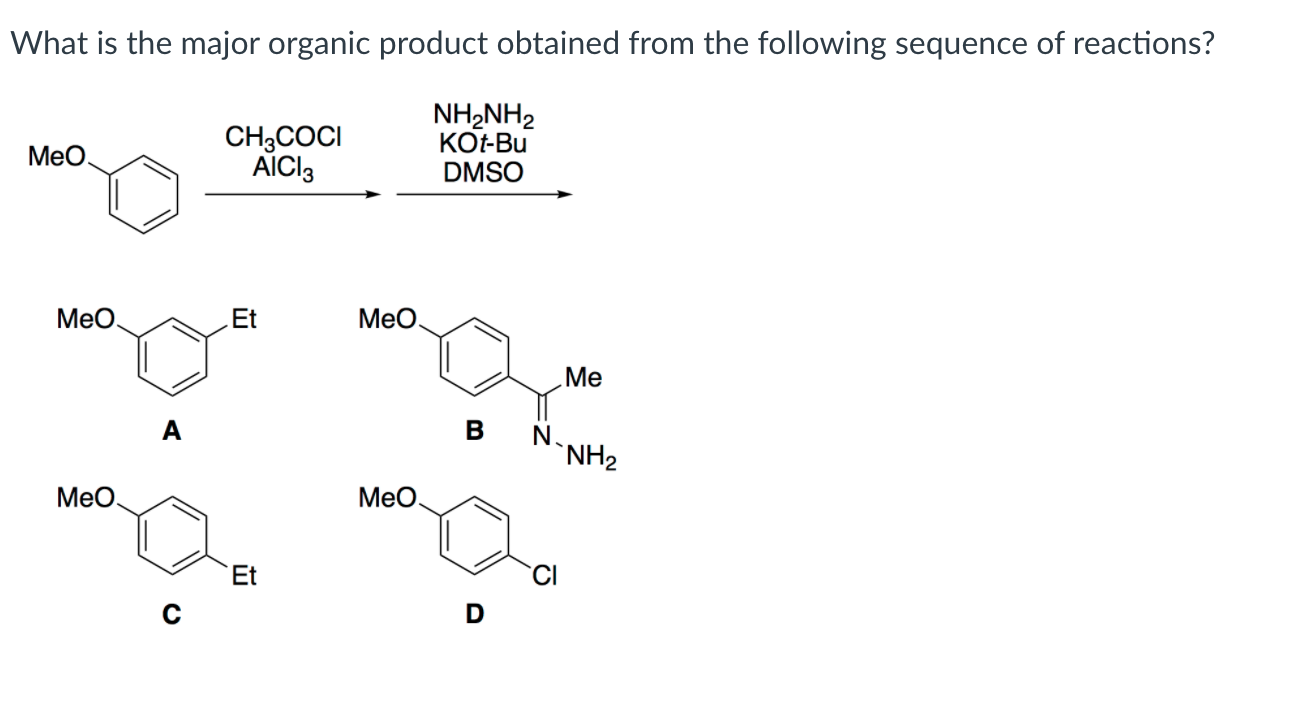 Solved What is the major organic product obtained from the | Chegg.com