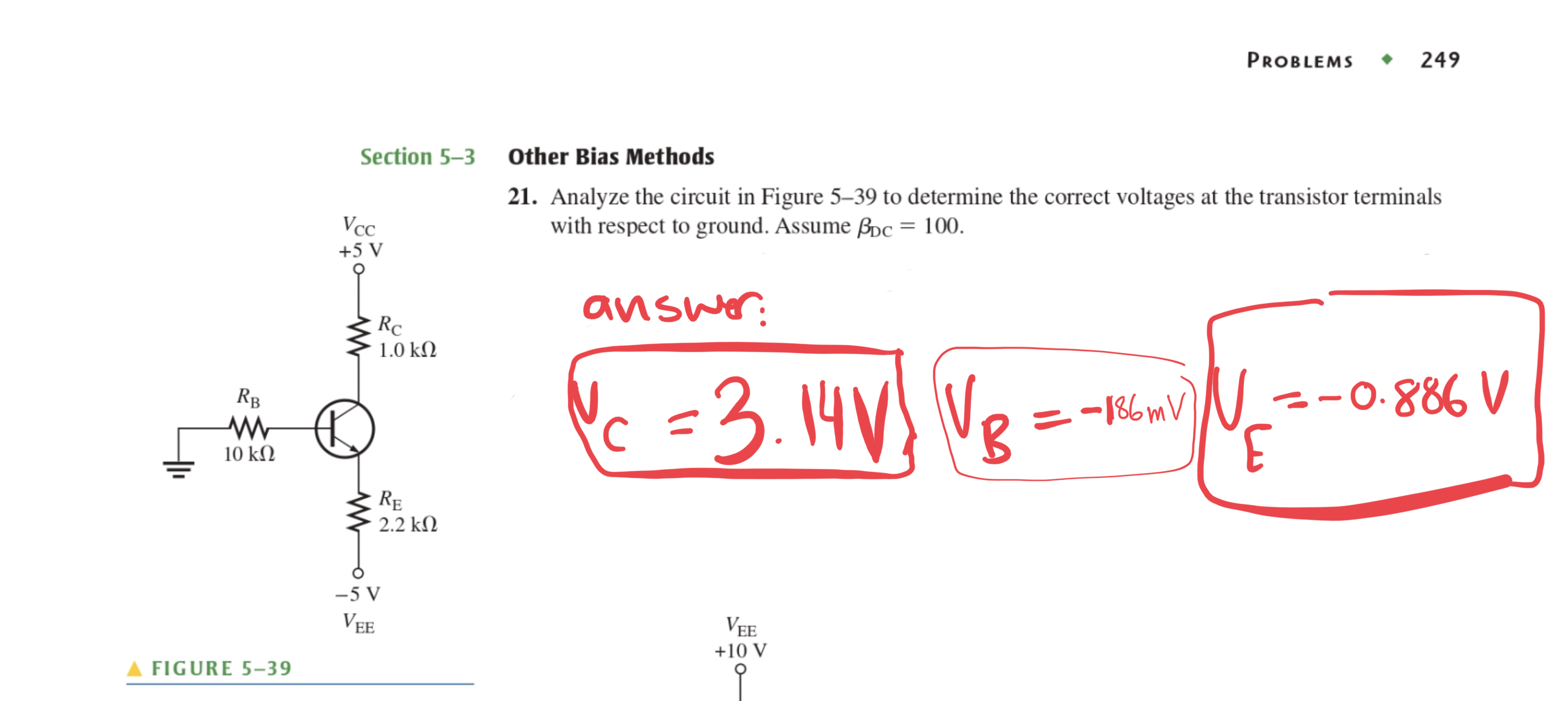 Solved Other Bias Methods 21. Analyze The Circuit In Figure | Chegg.com