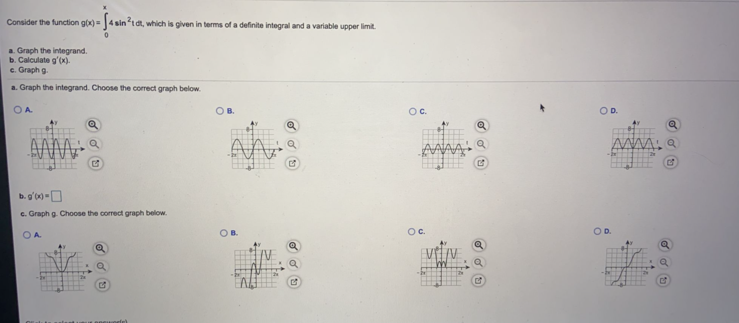 Solved Consider the function g(x) = 0 - Sa sin sint dt, | Chegg.com