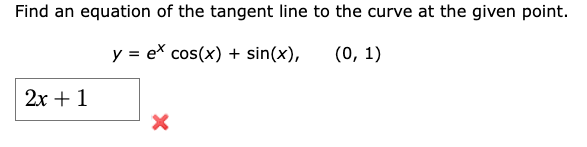 Solved Find an equation of the tangent line to the curve at | Chegg.com