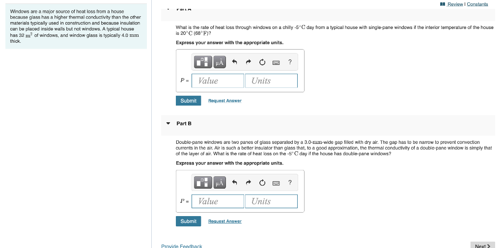Solved Review Constants Windows are a major source of heat | Chegg.com